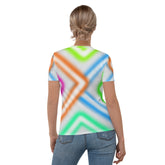 Woman wearing Nature’s Embrace Crew Neck T-Shirt in park.